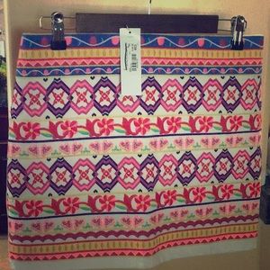 Multi Color Embroidered Mini Skirt !!